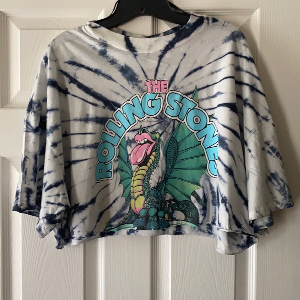 Rolling Stones Tie Dye Crop Top